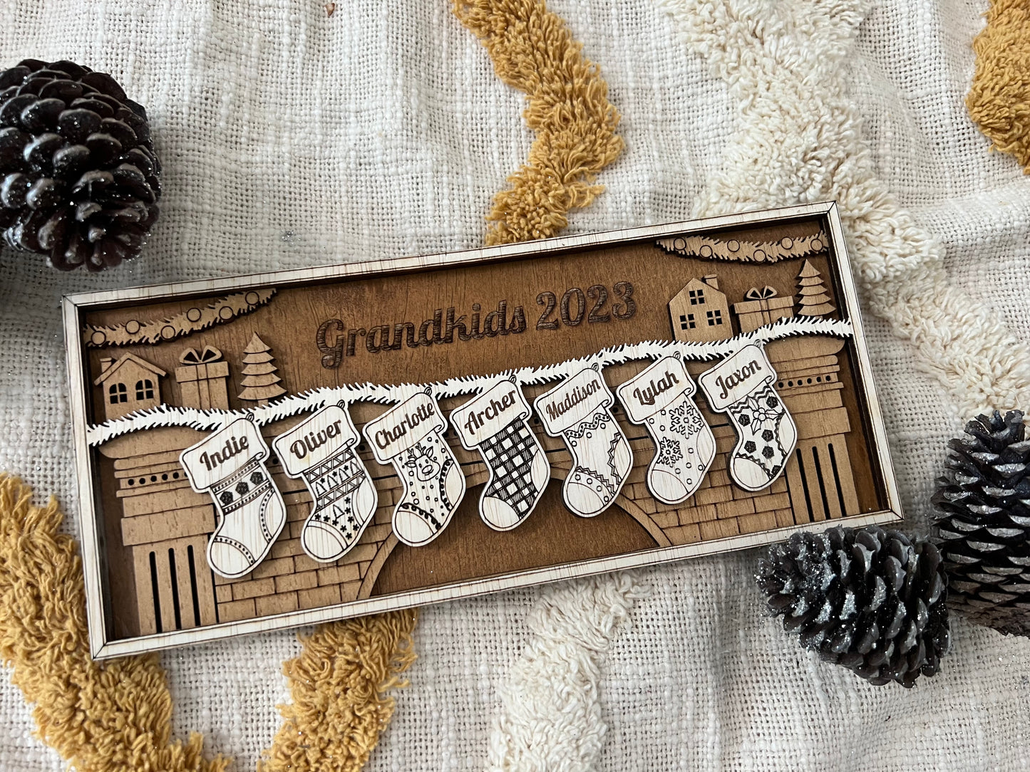 Christmas Family Stocking Plaque