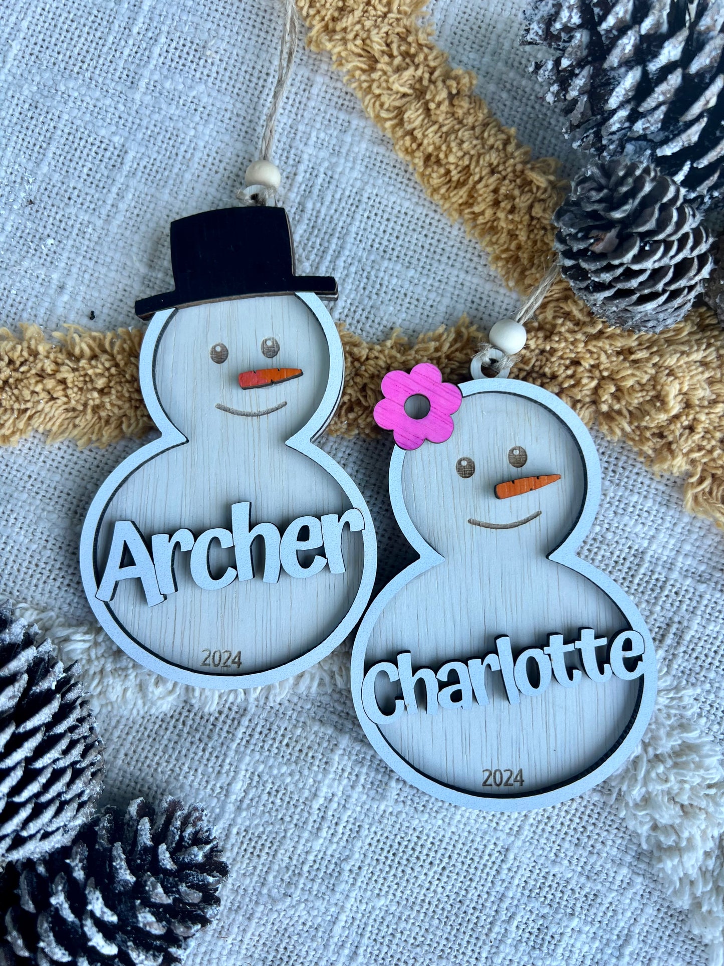 Personalised Snowman Christmas Ornaments