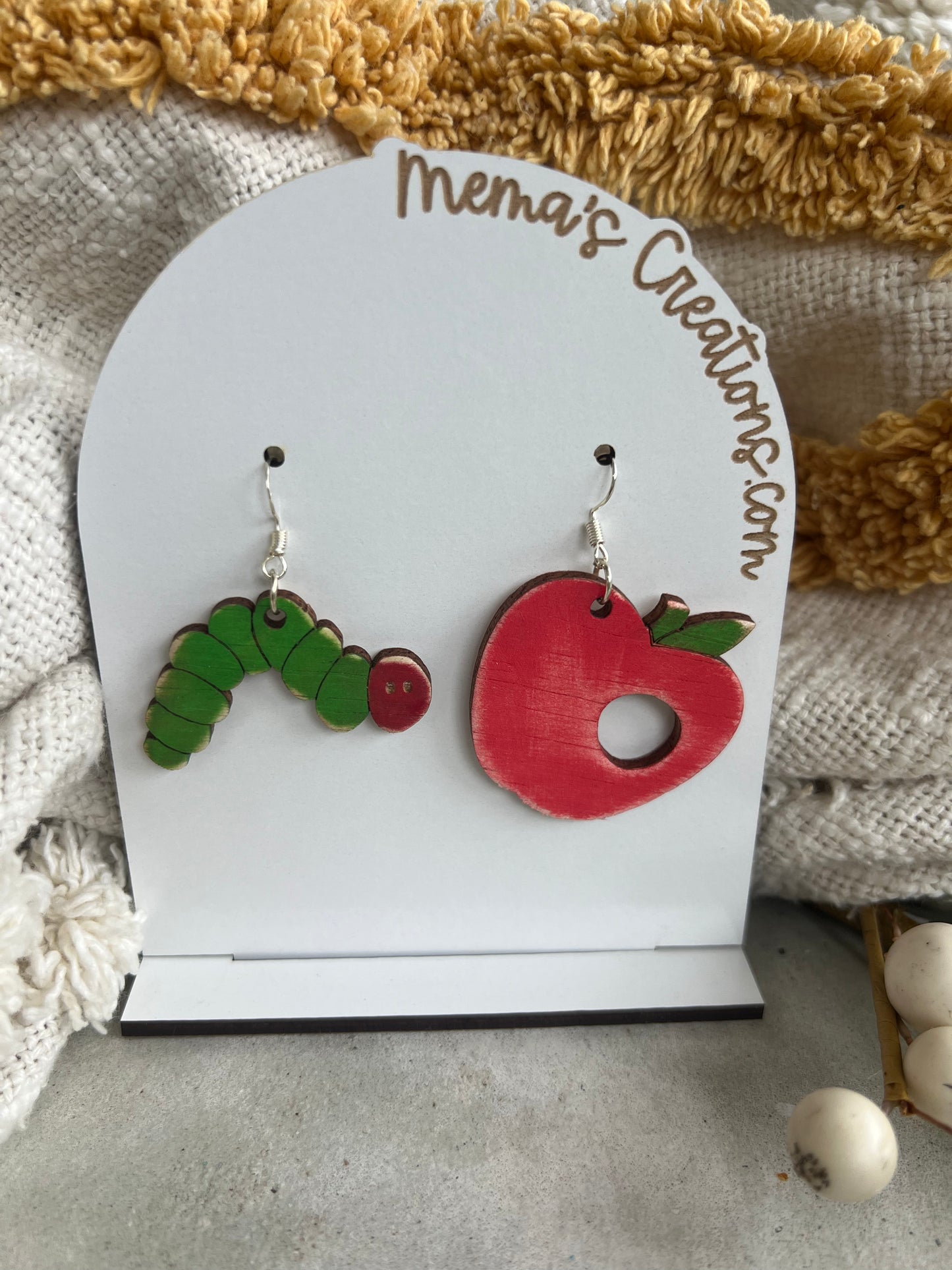 Apple and Caterpillar Earrings