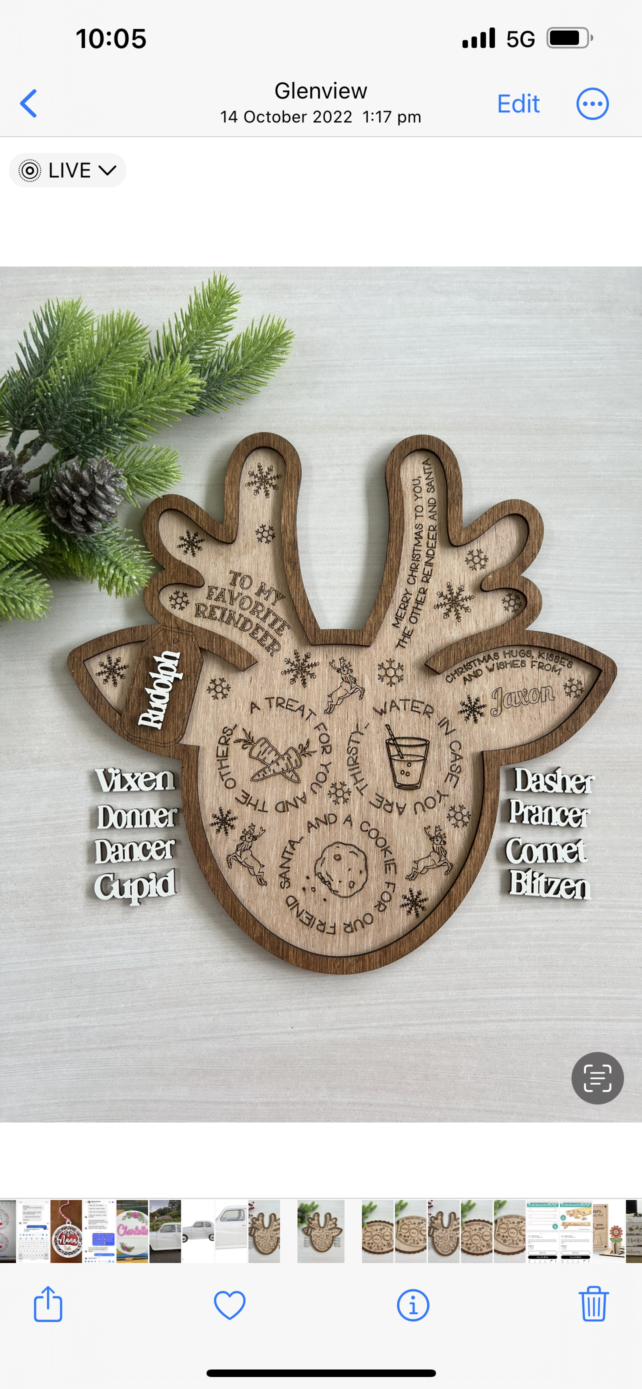 Personalised Reindeer Christmas Treat Tray