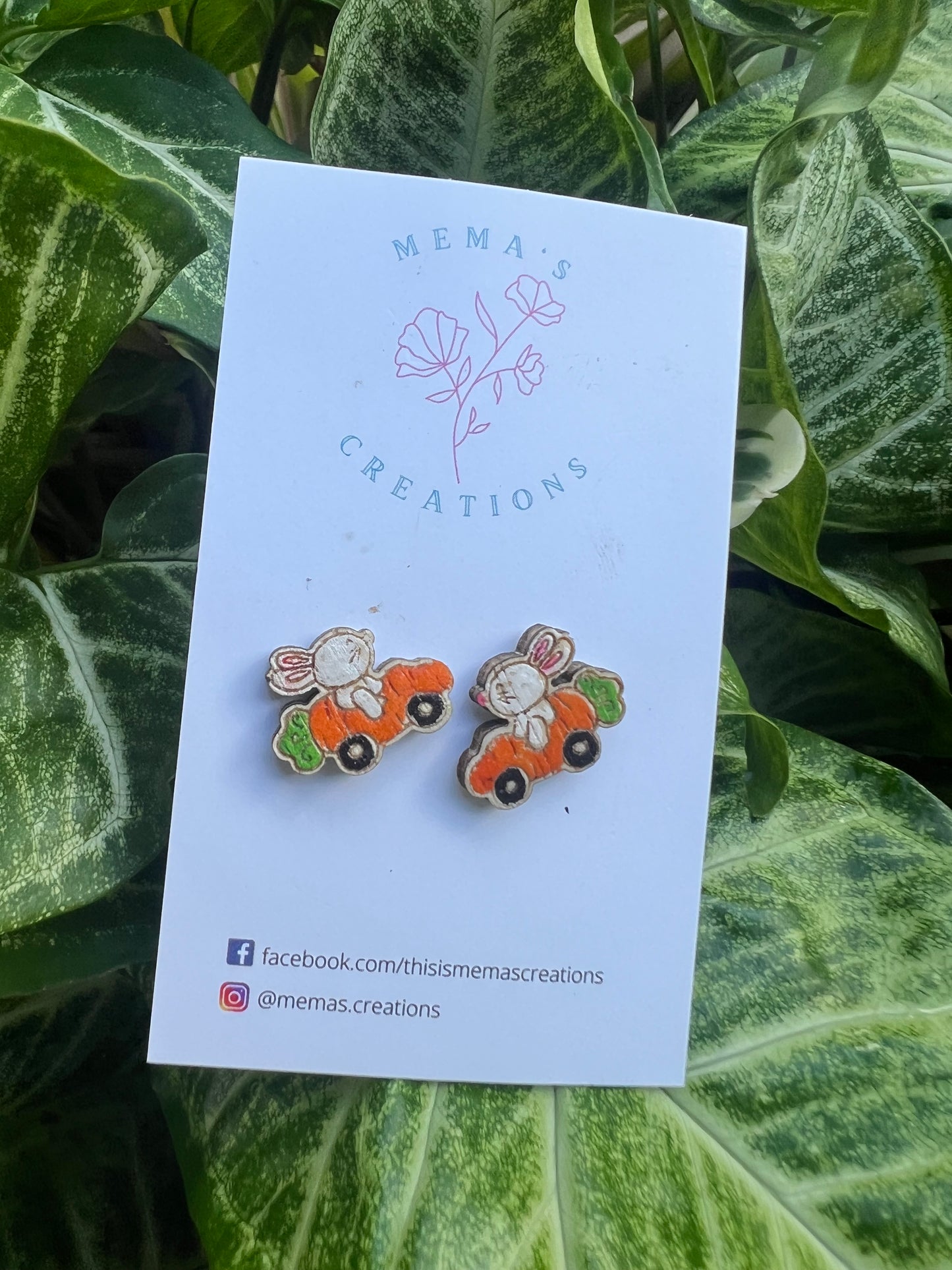 Easter Bunny in Carrot Car Earrings