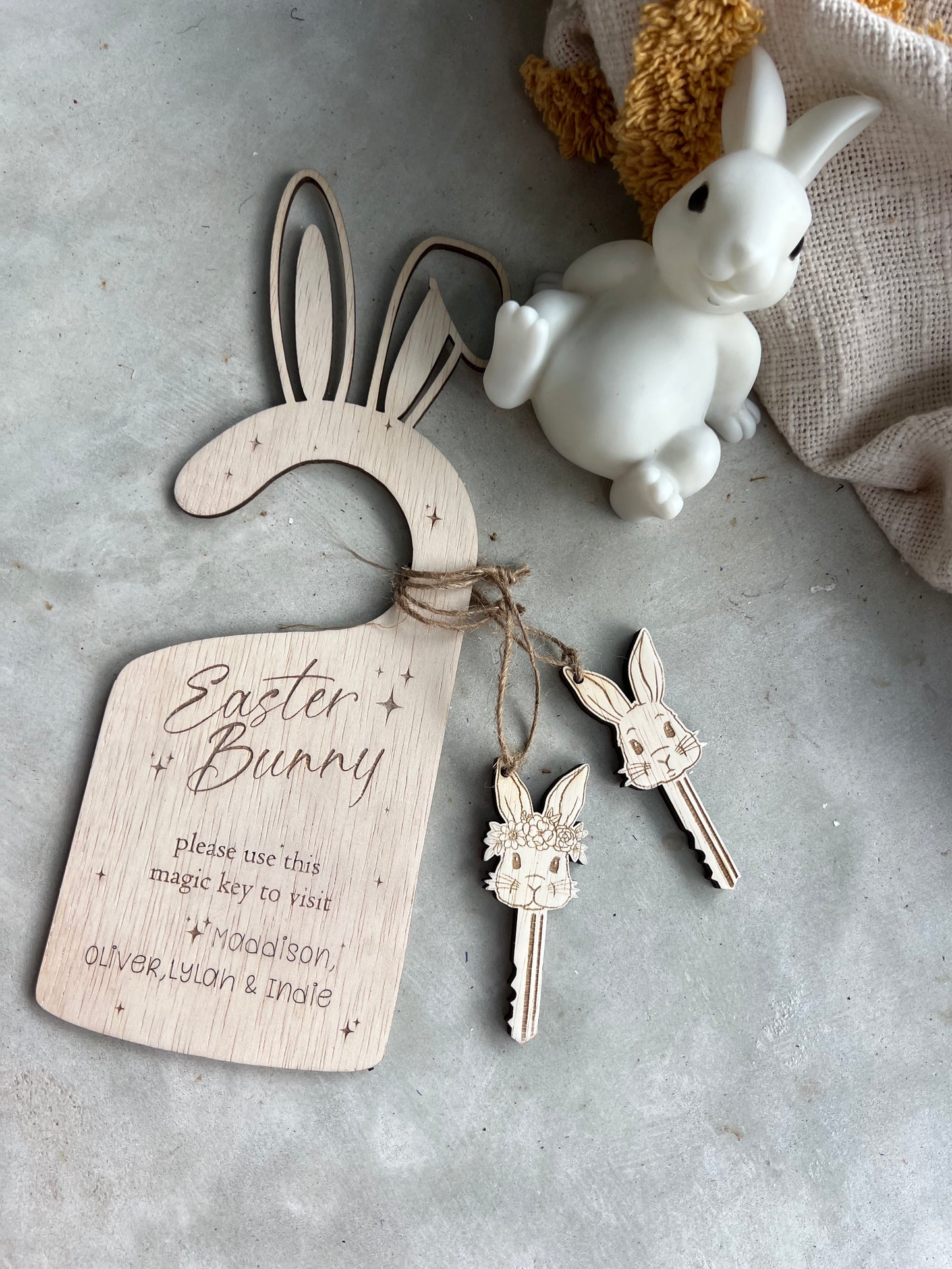 Easter Bunny Door Hanger and Keys