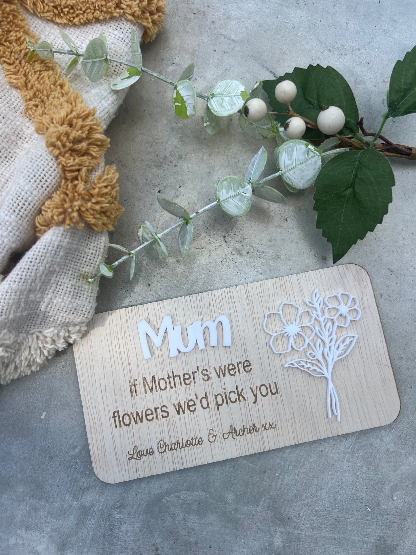 Mum Flower Plaque