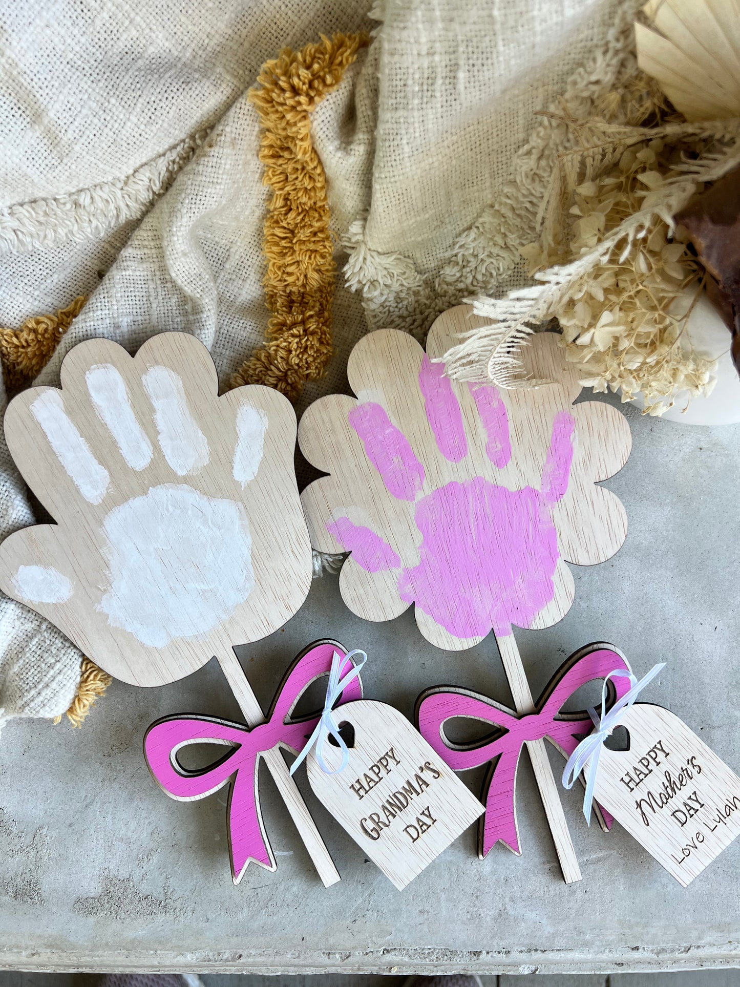 Personalised Mother's Day Hand and Fingerprints Boards