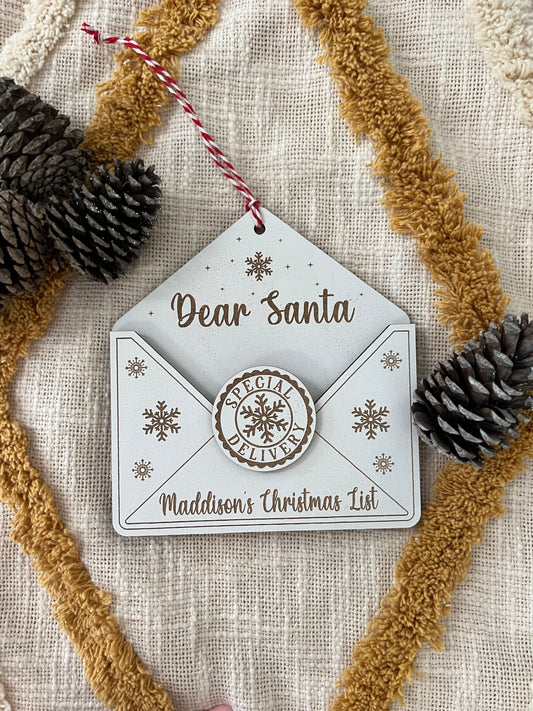 Personalised Christmas Letter to Santa Decoration
