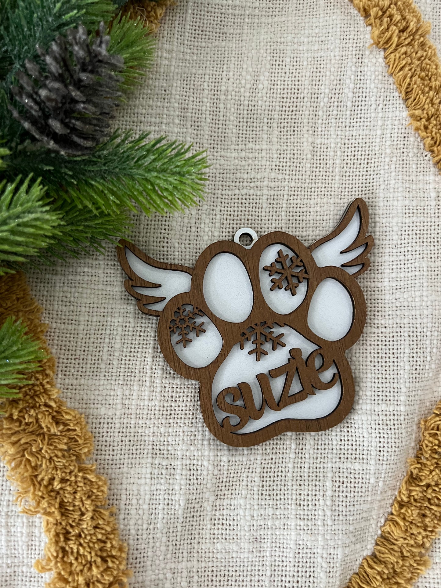 Personalised Christmas Angel Paw