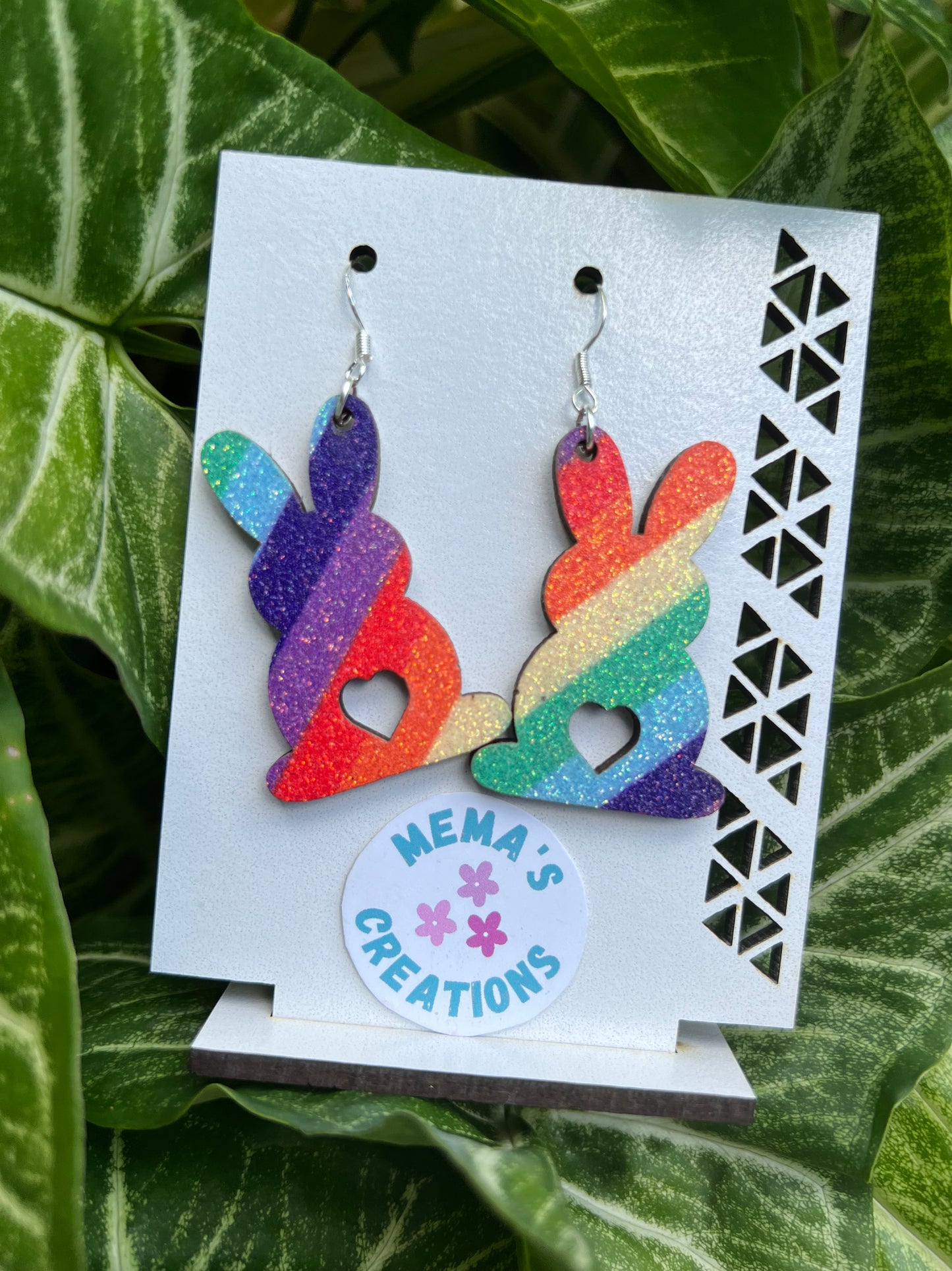 Rainbow Easter Buuny Earrings