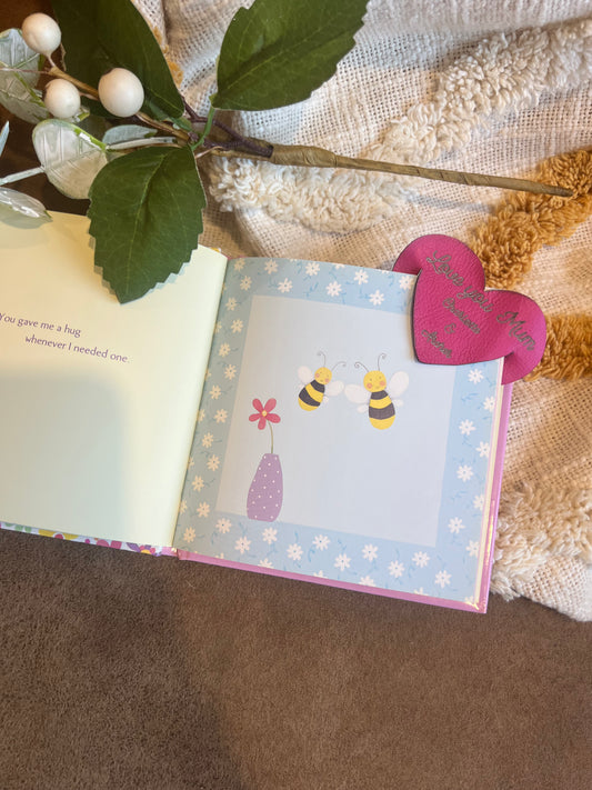 Personalized Leather Heart Shaped Bookmark