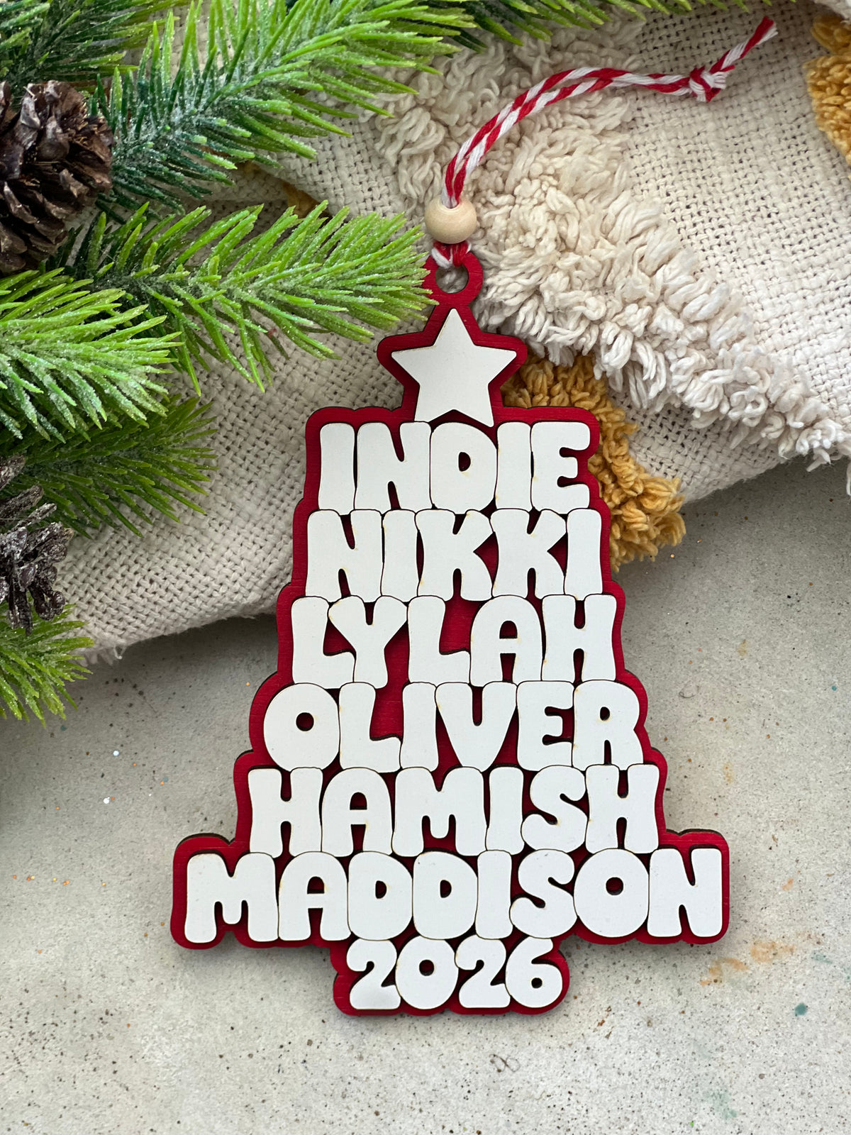 Personalised Family Christmas Tree Ornament