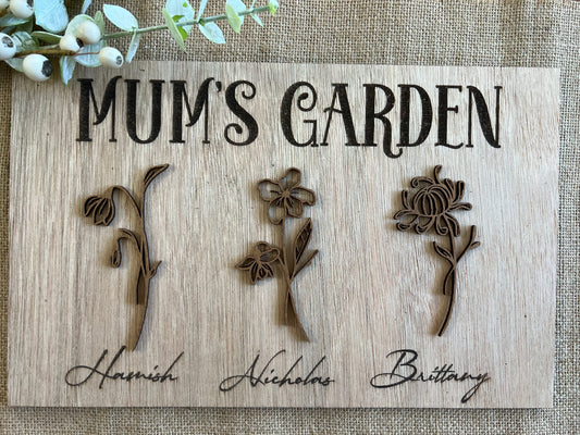 Personalised Birth Month Flower Plaque