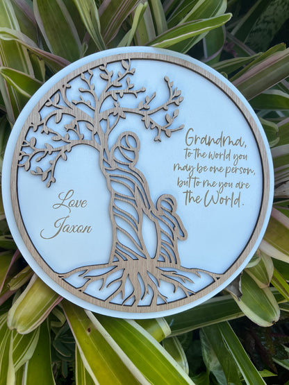 Personalised Mum, Grandma tree of life Plaque