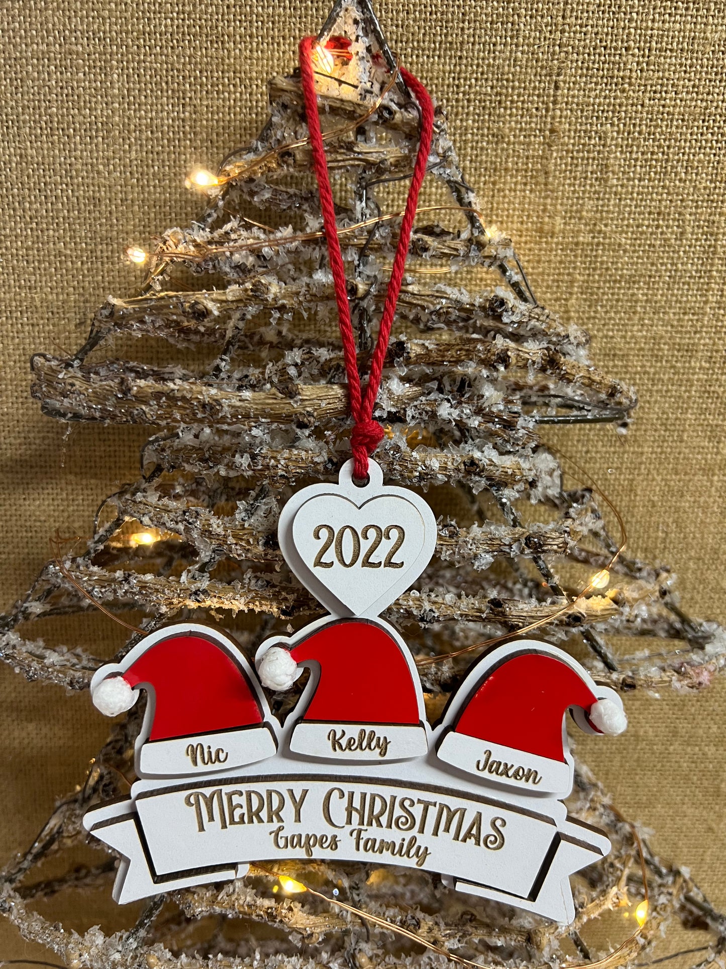 Personalised Santa Hat Ornament