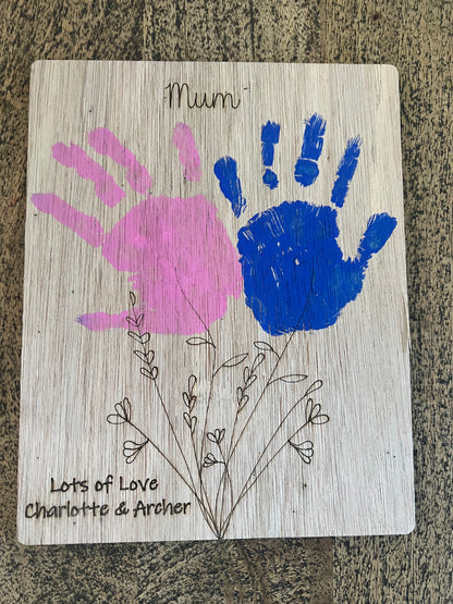 Personalised Mother's Day Hand and Fingerprints Board