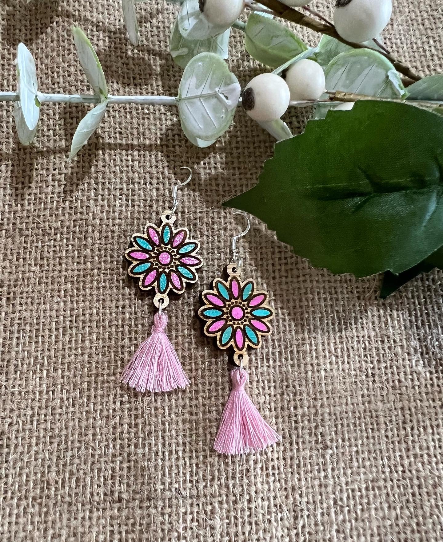 Pink Aqua Earrings