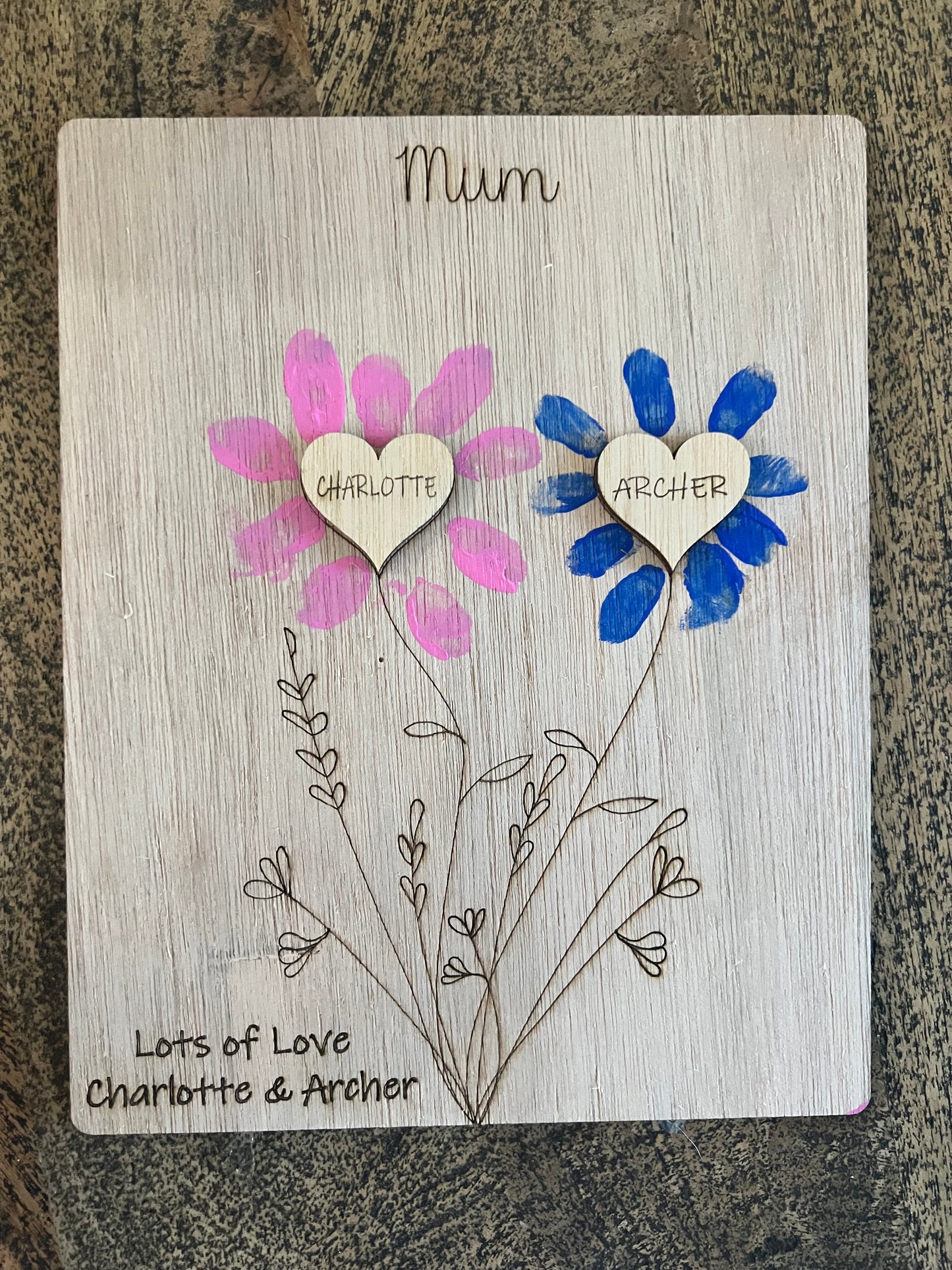 Personalised Mother's Day Hand and Fingerprints Board