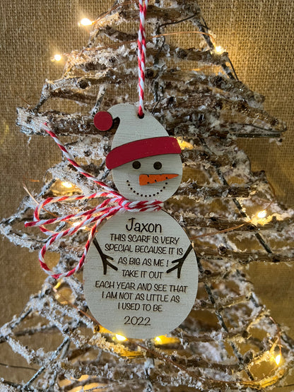 Personalised Christmas Snowman Height Decoration