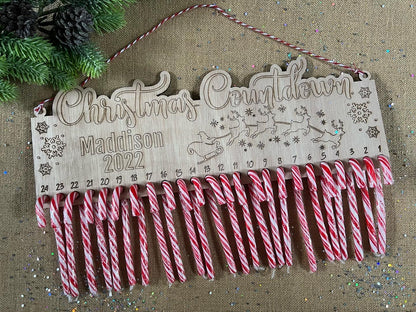 Personalised Candy Cane Countdown Calendar